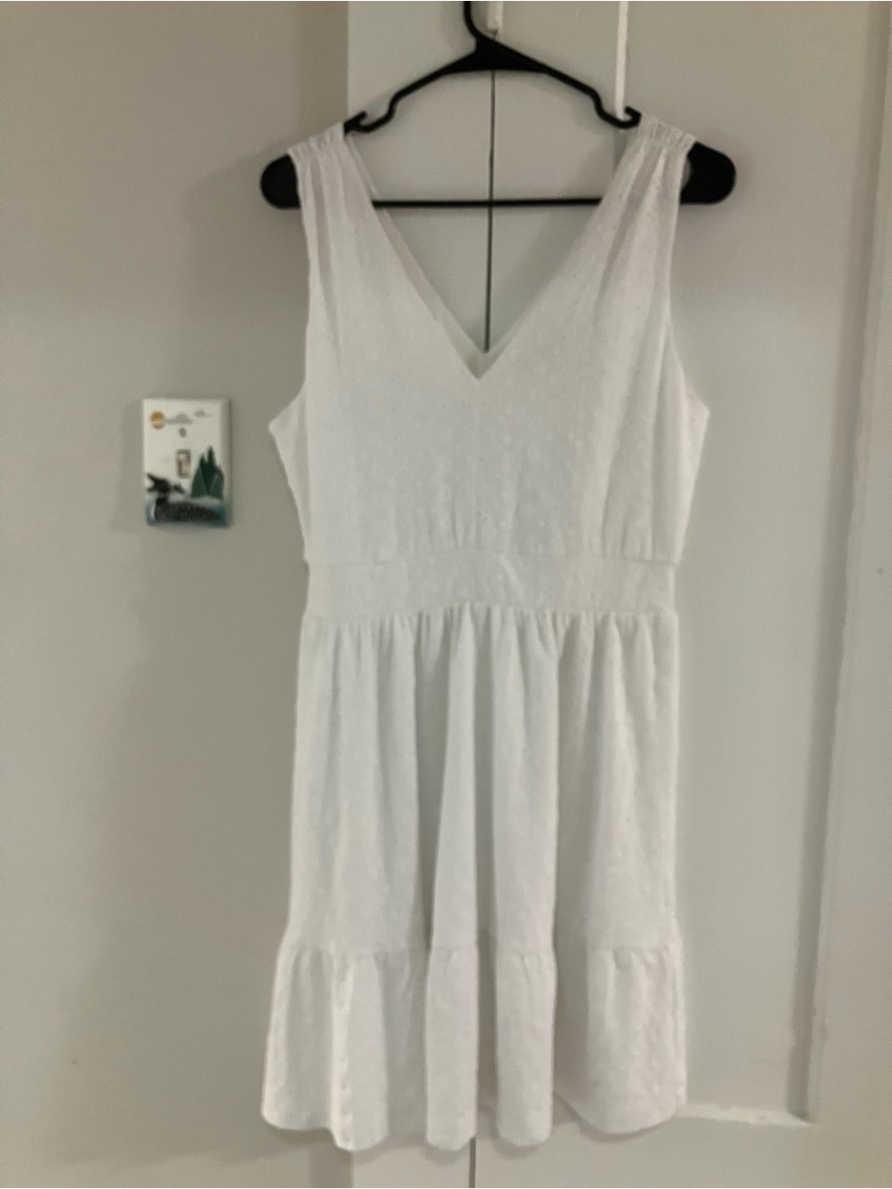 White V-Neck Sleeveless Midi Dress LOFT size medium